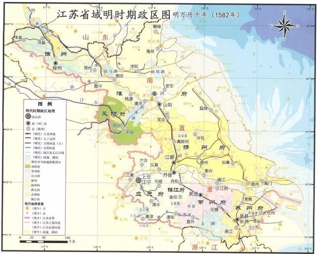 江苏省古代各个朝代的政区图明朝之后才有滨海啥事儿